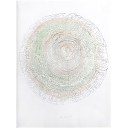 Alan Sonfist, Tree Trunk Series - Green II, Lithograph,