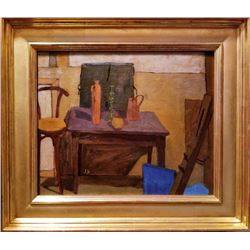 Joseph Solman, Still Life with Artist Portfolio, Oil Painting