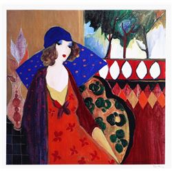 Itzchak Tarkay, Indigo Chapeau, Serigraph, signed in plate