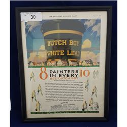 1930 FRAMED DUTCH BOY PAINT AD