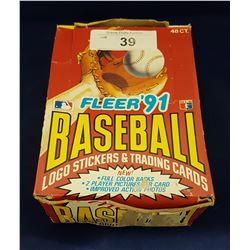 CASE OF 48 UNOPENED 1991 FLEER BASEBALL CARD PACKS