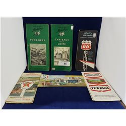 EIGHT VINTAGE GAS STATION MAPS