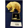Image 1 : PORCELAIN BEAR FIGURINE & GOLD NUGGET