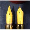 Image 2 : TWO 14K GOLD TIP FOUNTAIN PENS & BAKELITE INK WELL