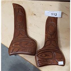 PAIR NATIVE WHALE CARVINGS