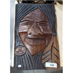 VINTAGE NATIVE CARVED PLAQUE