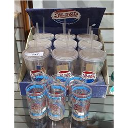 LOT OF COLLECTIBLE PEPSI COLA GLASSES