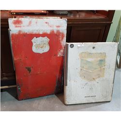 2 VINTAGE GAS PUMP PANELS