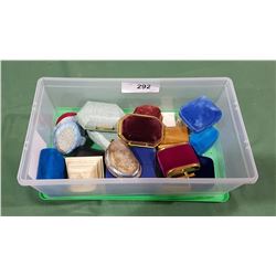 BIN OF VINTAGE JEWELRY DISPLAY BOXES