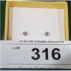 14KT GOLD BLUE TOPAZ EARRINGS