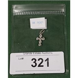 STERLING SILVER DIAMOND CROSS PENDANT