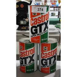 3 CASTROL GTX OIL QUARTS-FULL