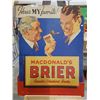 Image 1 : VINTAGE CARDBOARD BRIERS TOBACCO SIGN