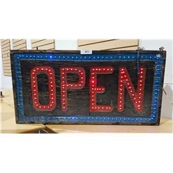 DOUBLE SIDED VINTAGE LIGHT UP OPEN SIGN