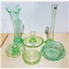 Image 1 : LOT OF 6 PCS GREEN DEPRESSION GLASS
