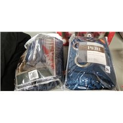 2 different shade silk blu curtains