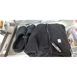 Car Operated Warm Black Soft Blanket