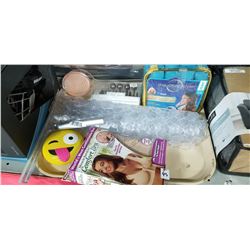 Lot Tray Emojii Radio, Tub Carpet, Bra, Hair Curlers and more