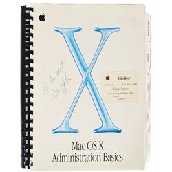 Steve Jobs Signed Apple Mac OS X Manual