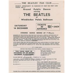 Beatles 1963 Wimbledon Palais Concert Flyer
