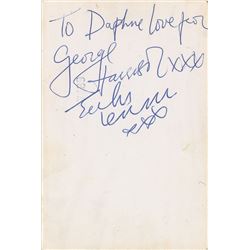 John Lennon and George Harrison 1963 Signatures