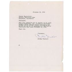 Aretha Franklin Document Signed