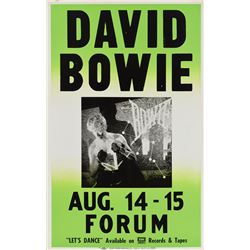 David Bowie 1983 LA Forum Concert Poster