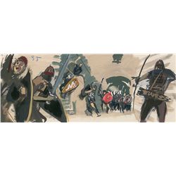 The Vikings Production Art Storyboard Paintings