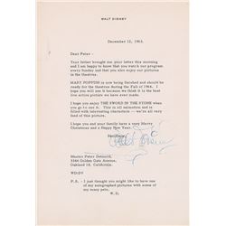 Walt Disney Typed Letter Signed