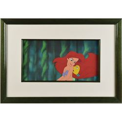 Ariel and Flounder production cel from The Little Mermaid