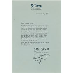 Dr. Seuss Typed Letter Signed