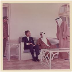 John F. Kennedy and Saud bin Abdulaziz Original Vintage Photograph by Cecil Stoughton