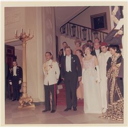 John and Jaqueline Kennedy and King Hassan II Original Vintage Photograph by Cecil Stoughton