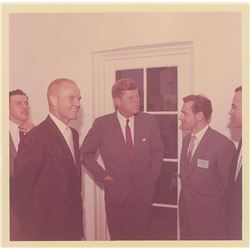 John F. Kennedy and Gordon Cooper Original Vintage Photograph by Cecil Stoughton