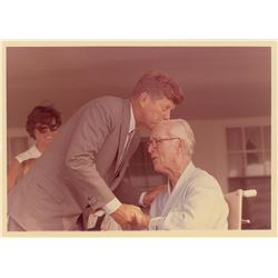 John F. Kennedy and Joseph P. Kennedy Original Vintage Photograph by Cecil Stoughton