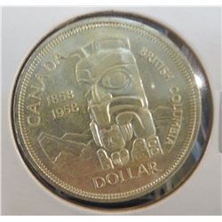 1958 Canadian Silver Totem Pole $1 Coin