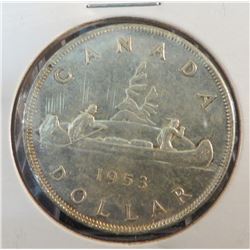 1953 Canadian Silver $1 Coin