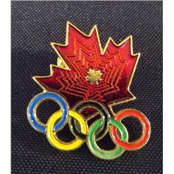Maple Leaf & Olympic Rings Collector Pin