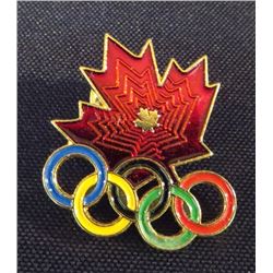 Maple Leaf & Olympic Rings Collector Pin