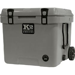 K2 COOLERS SUMMIT SERIES 30 QT STEEL GREY W/ WHEELS