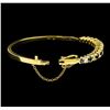 Image 4 : 2.00 ctw Sapphire and Diamond Bangle Bracelet - 14KT Yellow Gold