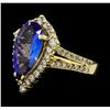 Image 1 : 2.90 ctw Tanzanite and Diamond Ring - 14KT Yellow Gold