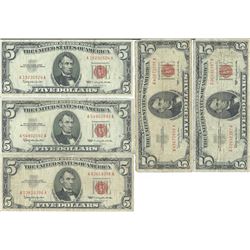 1963 $5 Red Seal Bill Lot of 10