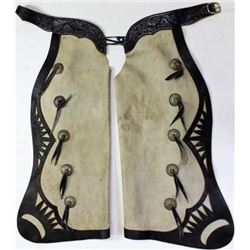 Unmarked Heiser pair two-tone batwing chaps