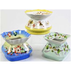 Collection of 3 porcelain spittoons