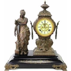 Victorian Ansonia statue clock