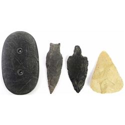 Collection of 4 stone artifacts