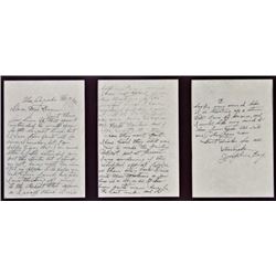Handwritten 3 page letter from Josephine Earp