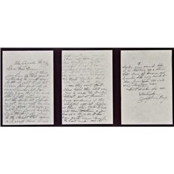 Handwritten 3 page letter from Josephine Earp