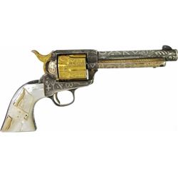 Cole Agee brand engraved, gold wash Colt